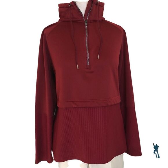 Burgundy half zip pull over hoodie. XL - Picture 2 of 3